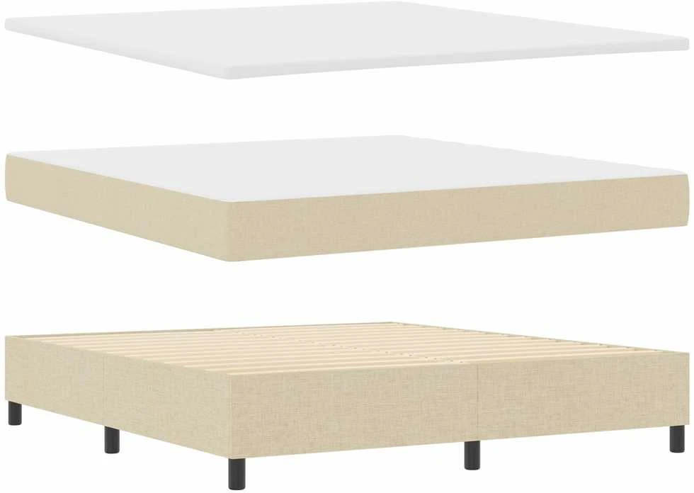 Kiemas lova su galvūgalio Kreminė 180 x 200 cm audinys