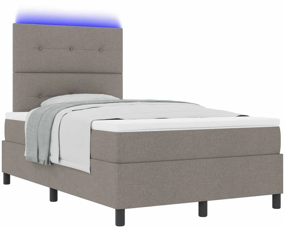 Kiemas lova su LED juostelėmis Tortora 120 x 200 cm audinys