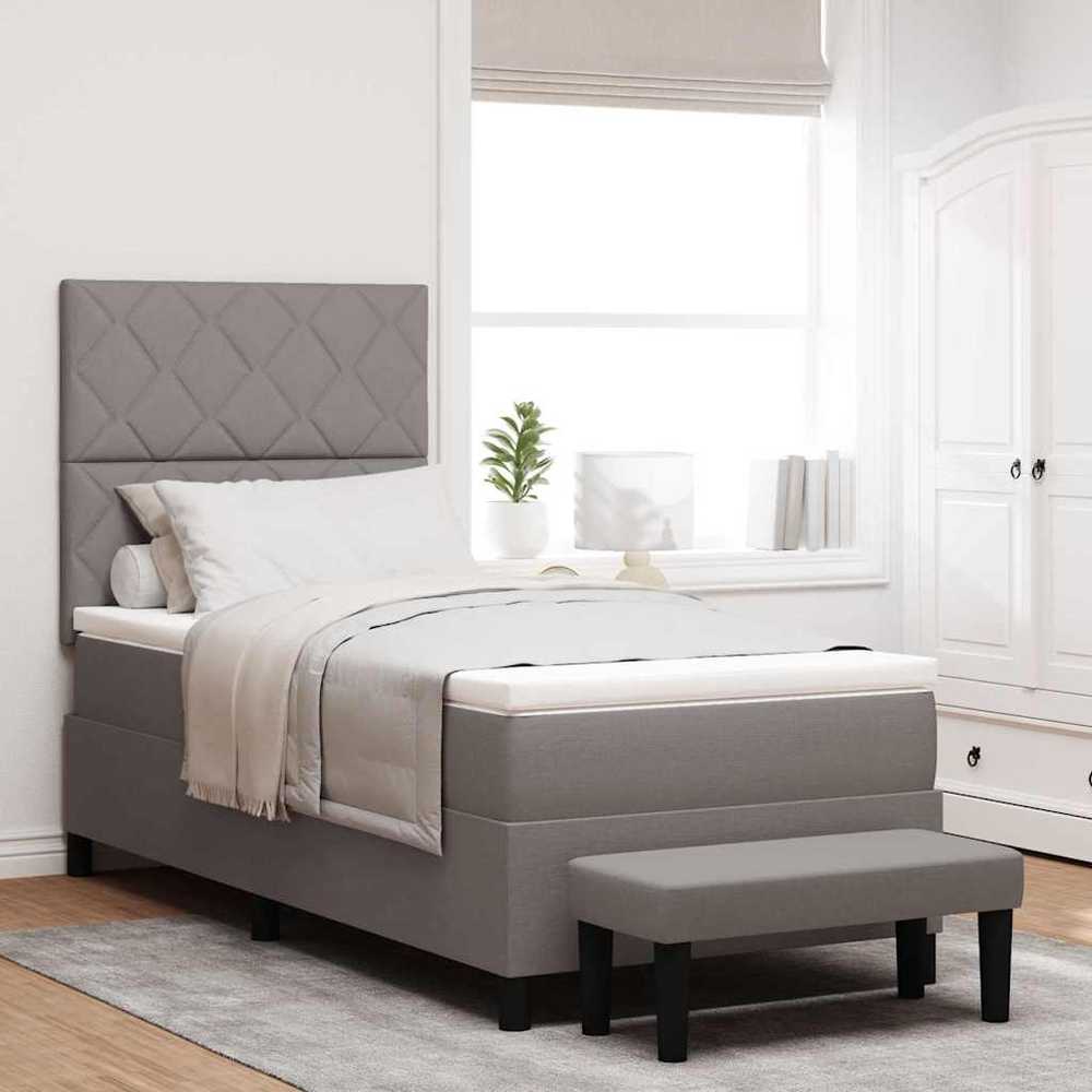 Kiemas lova su pagalve Tortora 90 x 190 cm audinys