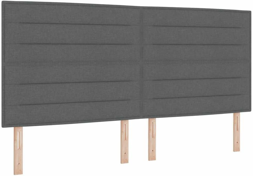 Kiemas lova su čiužiniu Tamsiai pilka 200 x 200 cm audinys