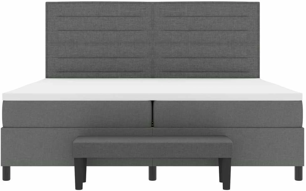 Kiemas lova su čiužiniu Tamsiai pilka 200 x 200 cm audinys