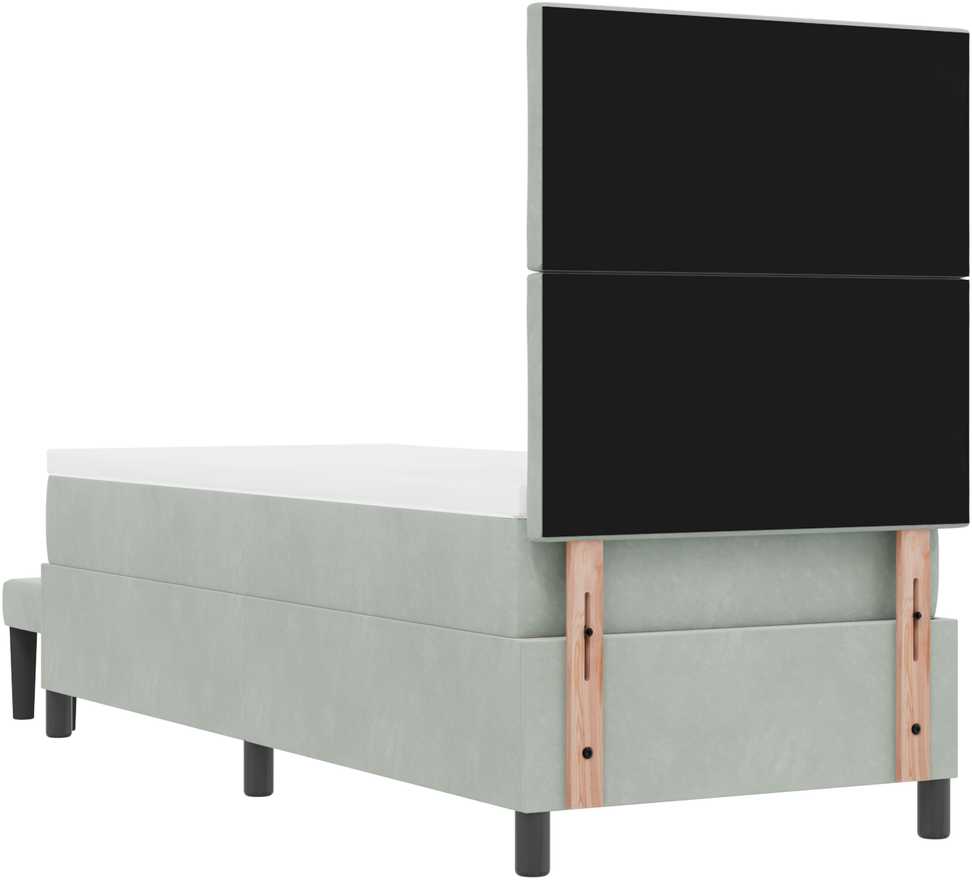 Kiemas lova su galvūgalio Šviesiai pilka 200 x 80 cm Aksomas