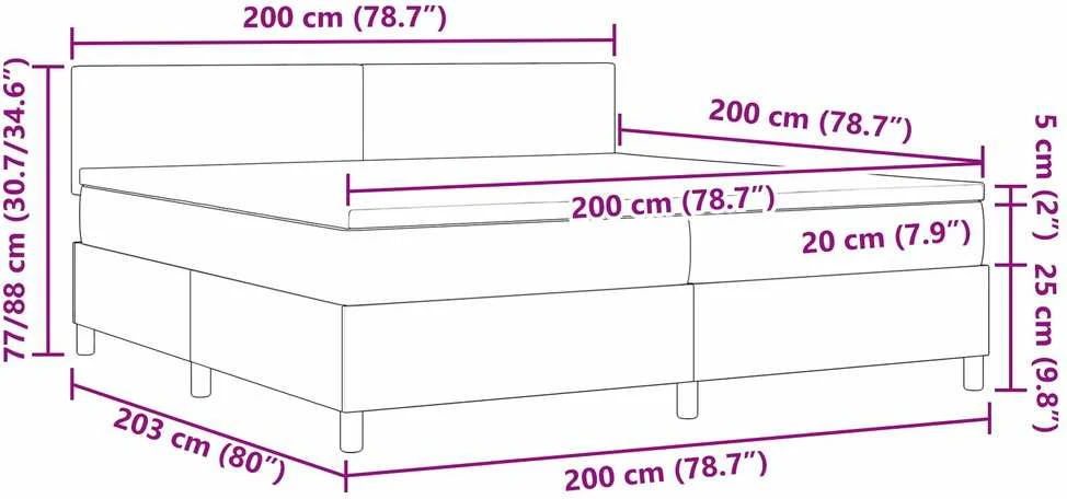LED Čiužinio Lova Šviesiai pilka ir balta. 200 x 200 cm