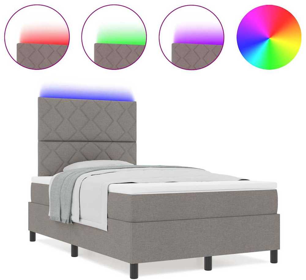 Kiemas lova su LED juostelėmis Tortora 120 x 200 cm audinys