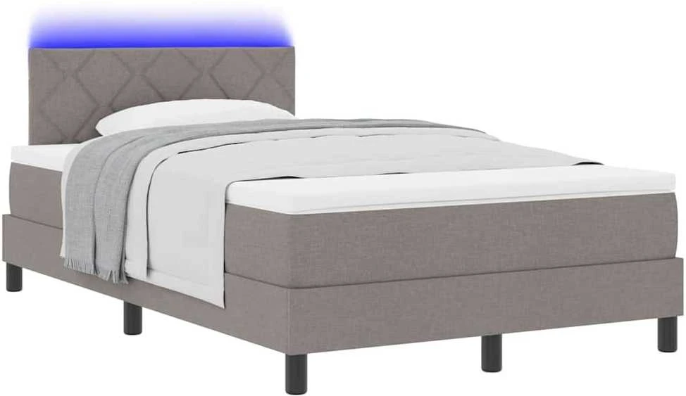Kiemas lova su LED juostelėmis Tortora 120 x 200 cm audinys