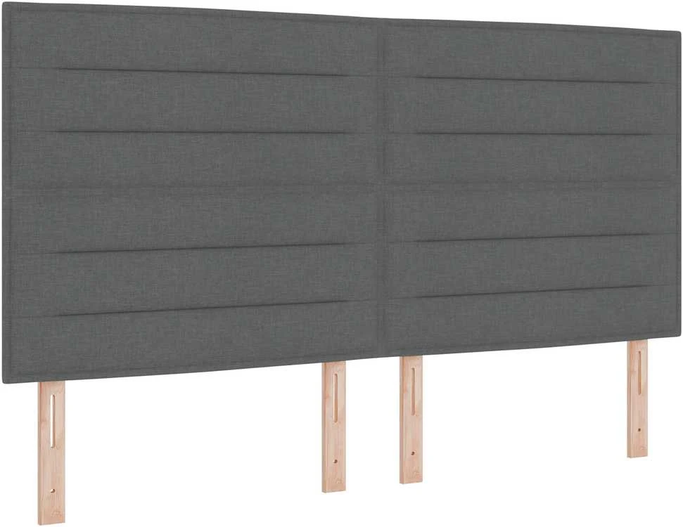 Kiemas lova su čiužiniu Tamsiai pilka 180 x 200 cm audinys