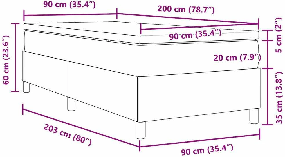 Kiemas lova Kremas ir balta 90 x 200 cm Kordūrinis audinys