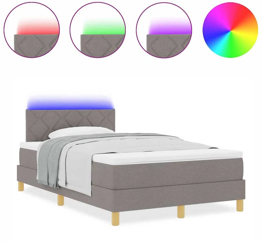 LED Čiužinio Lova su galvūgalio Taupe 120 x 200 cm audinys