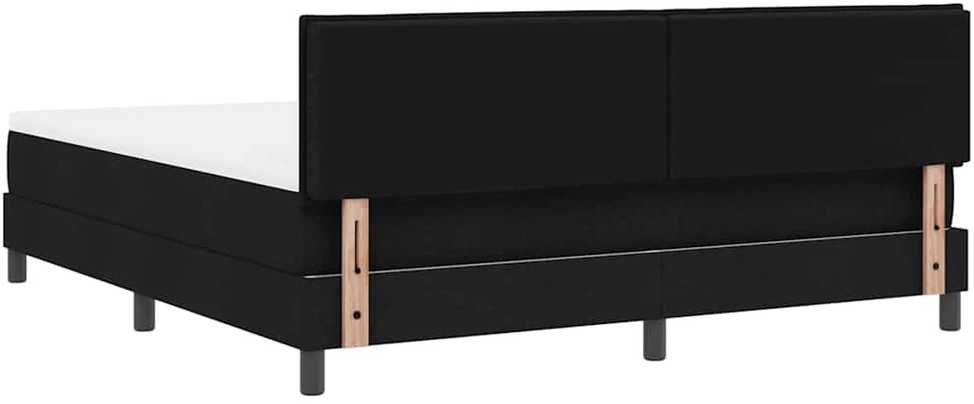 Kiemas lova su LED juostelėmis Juoda 180 x 200 cm audinys