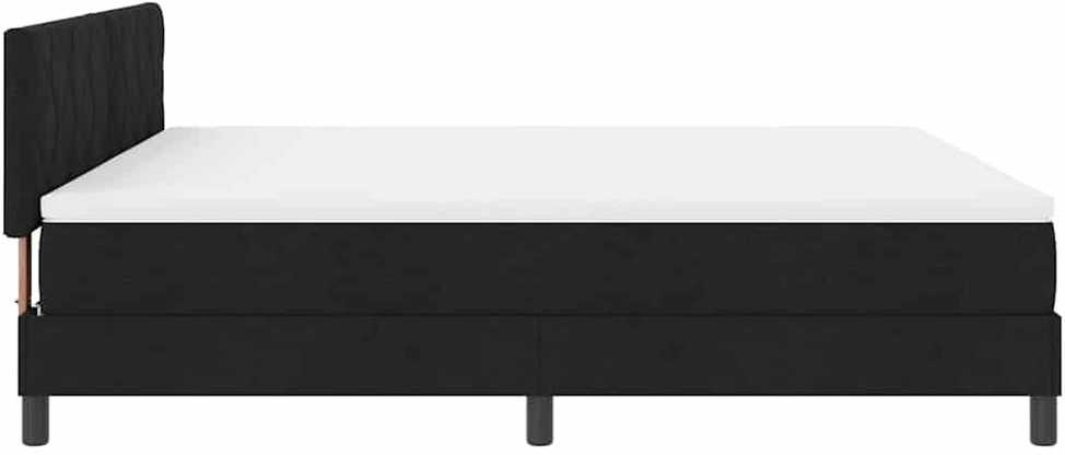 Kiemas lova su LED juostelėmis Juoda 180 x 200 cm audinys