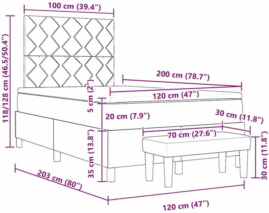 Kiemas lova su galvūgalio Tamsiai rudas 120 x 200 cm audinys
