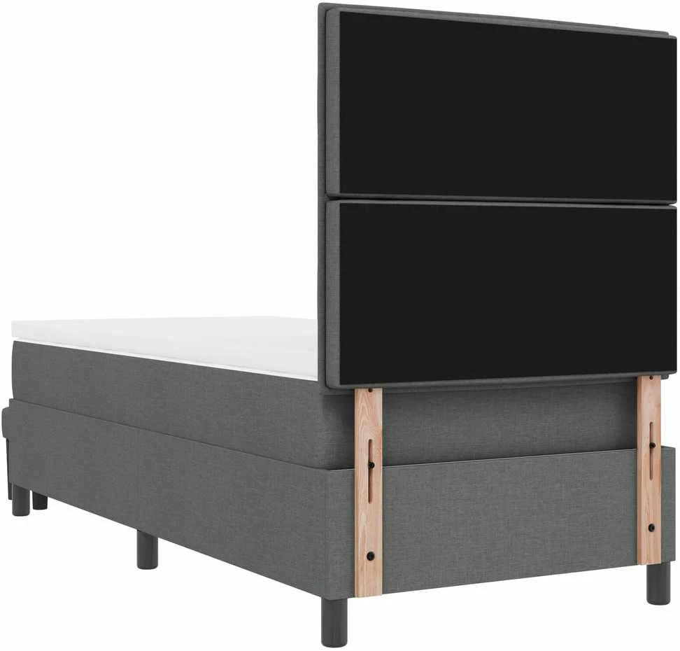 Kiemas lova su pagalve Tamsiai pilka 90 x 200 cm audinys