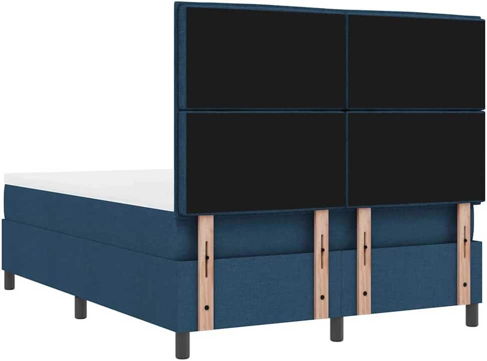 Kiemas lova su čiužiniu su LED Mėlyna 140 x 200 cm audinys