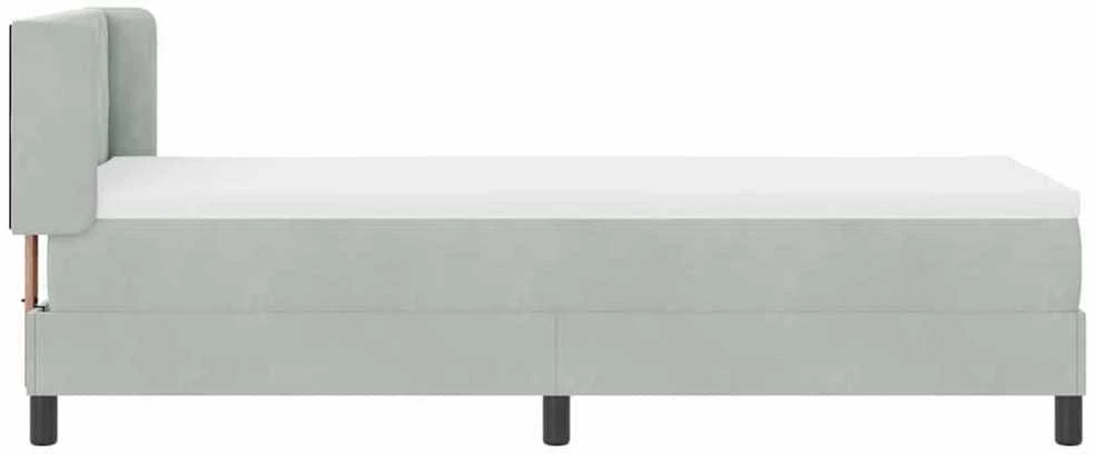 Kiemas lova su galvūgalio Šviesiai pilka 200 x 80 cm Aksomas