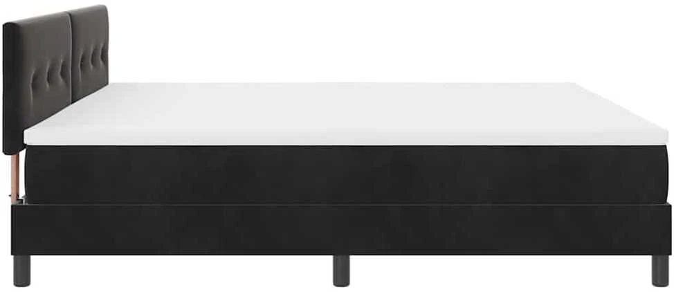 LED Čiužinio Lova su galvūgalio Juoda 200 x 200 cm Aksomas
