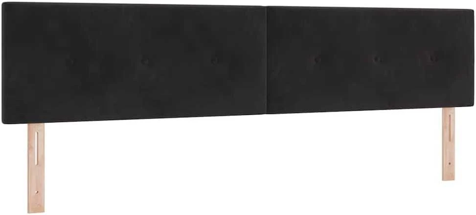 LED Čiužinio Lova su galvūgalio Juoda 200 x 200 cm Aksomas
