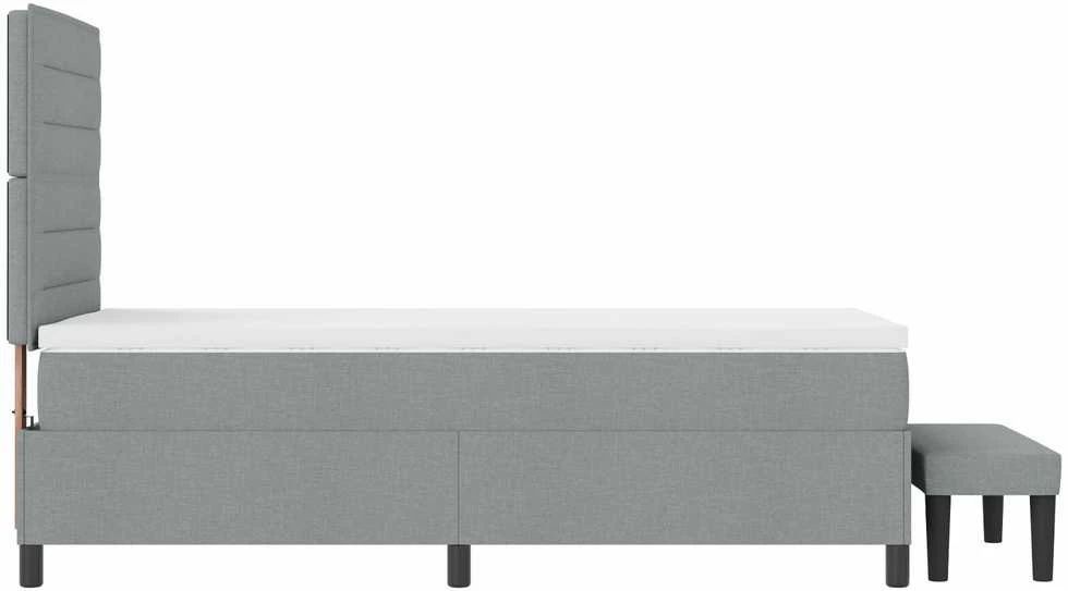 Kiemas lova su galvūgalio Šviesiai pilka 90 x 200 cm audinys