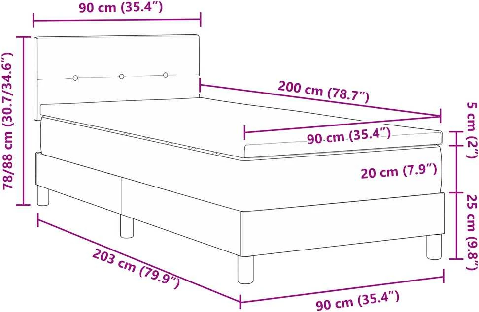 Kiemas lova su pagalve su galvūgalio Juoda 90 x 200 cm audinys