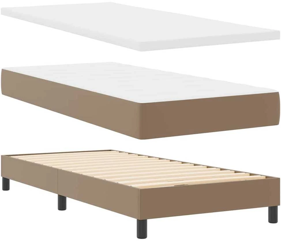 Kiemas lova su galvūgalio Kapučino 100 x 200 cm Dirbtinė oda
