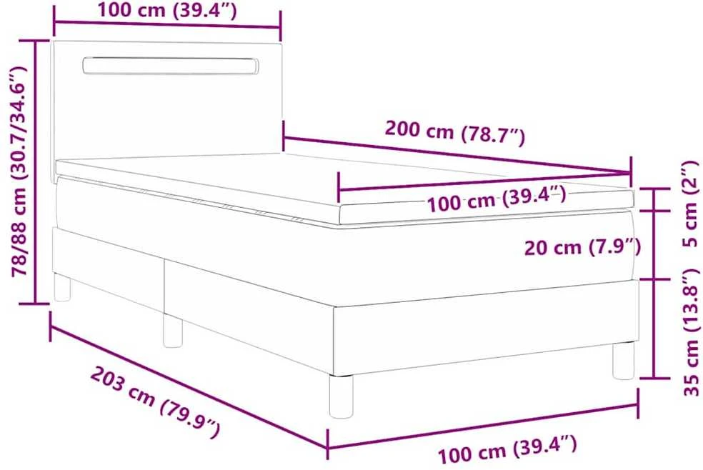Kiemas lova su galvūgalio Kapučino 100 x 200 cm Dirbtinė oda