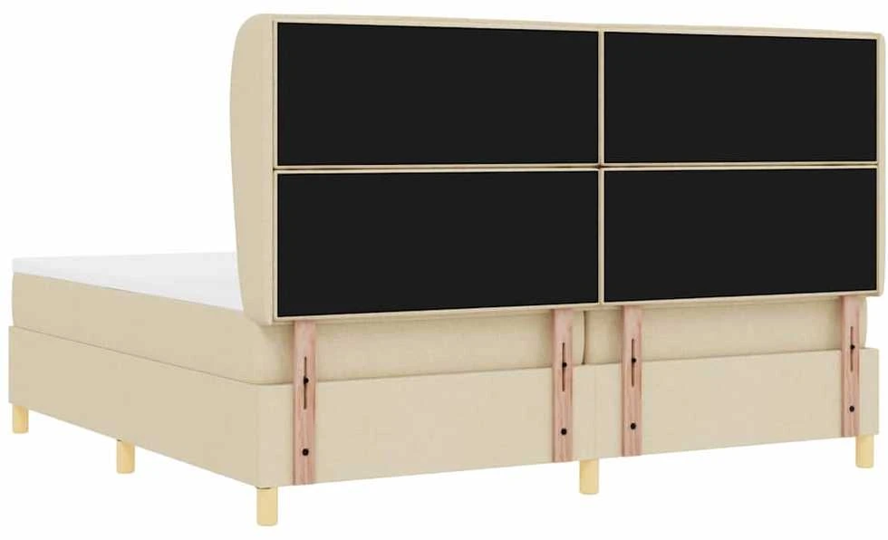 Kiemas lova su čiužiniu Kreminė 200 x 200 cm audinys