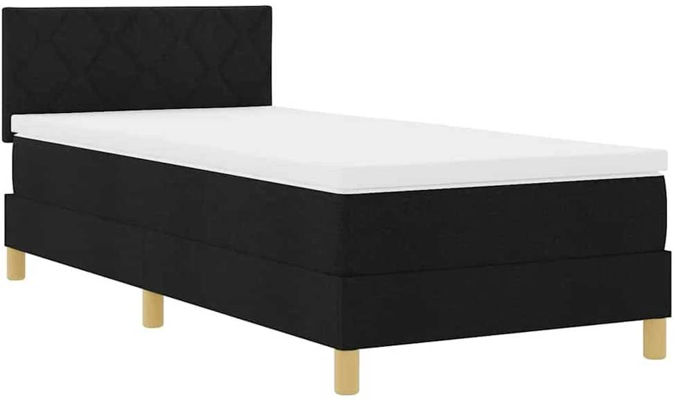 LED Čiužinio Lova su LED juostelėmis Juodas 90 x 190 cm audinys