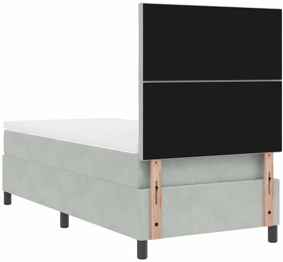 LED Čiužinio Lova Šviesiai pilka 100 x 200 cm Aksomas