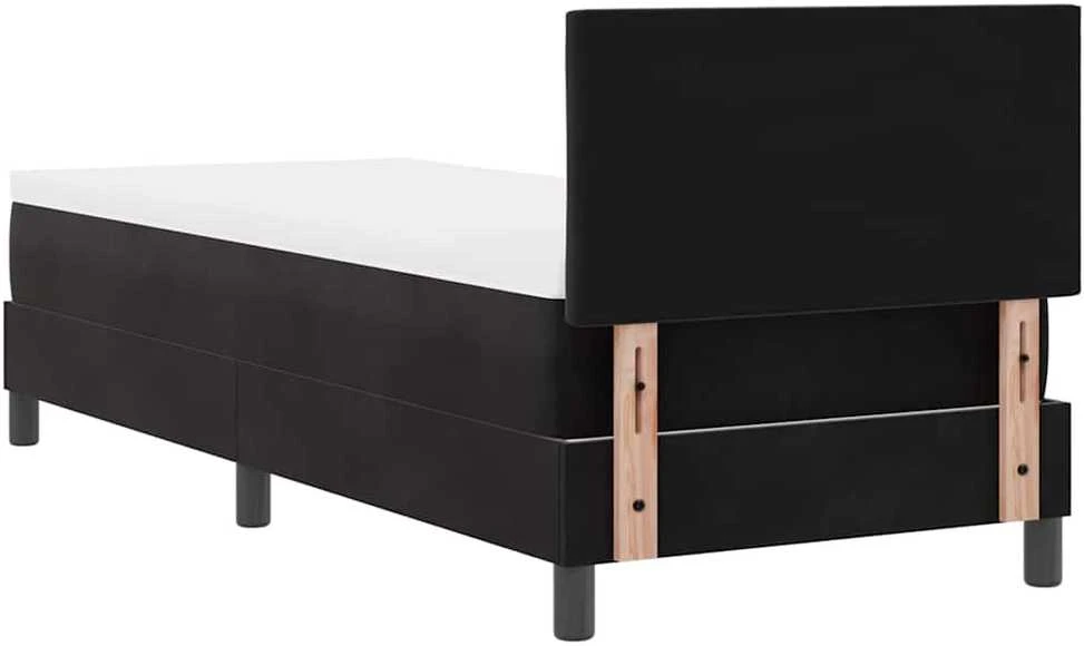 LED Čiužinio Lova su galvūgalio Juoda 80 x 200 cm Aksomas