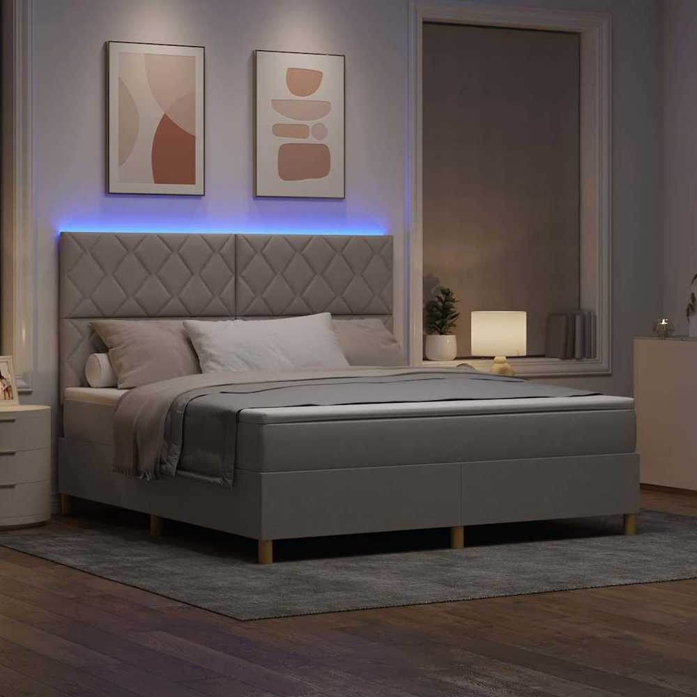 LED Čiužinio Lova su galvūgalio Tortora 180 x 200 cm audinys
