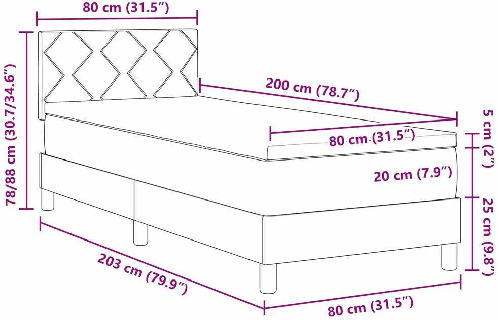 Kiemas lova su pagalve Tortora 80 x 200 cm audinys