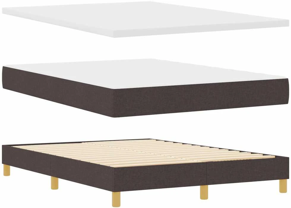 Kiemas lova su pagalve Tamsiai rudas 140 x 190 cm audinys
