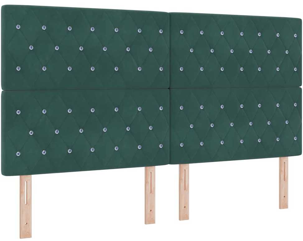 Kiemas lova su čiužiniu Tamsiai žalia 200 x 180 cm Aksomas