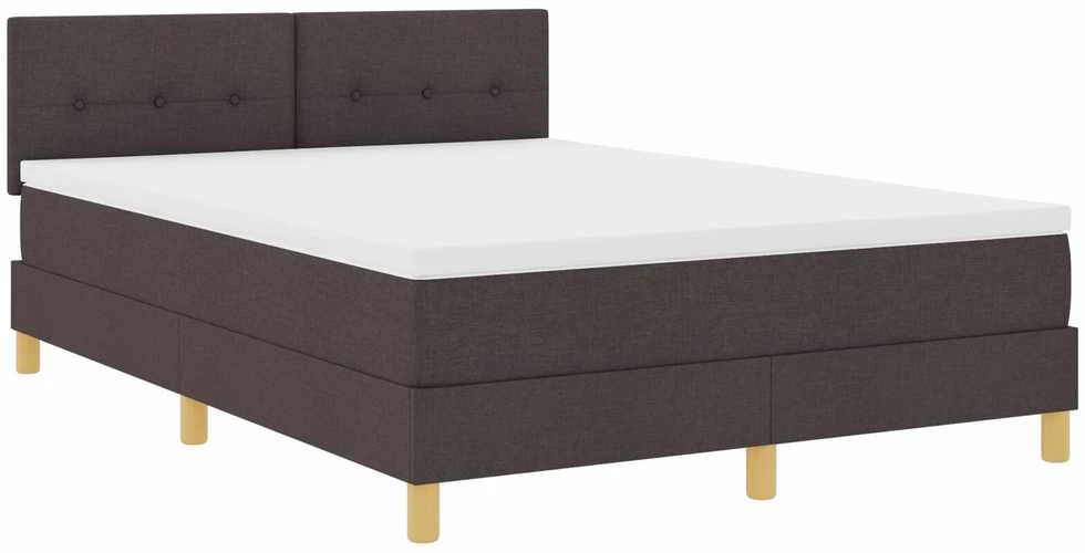 Kiemas lova su pagalve Tamsiai rudas 140 x 190 cm audinys