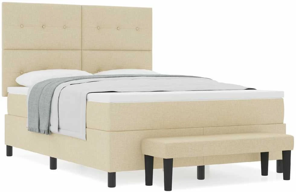 Kiemas lova su galvūgalio Kreminė 140 x 200 cm audinys