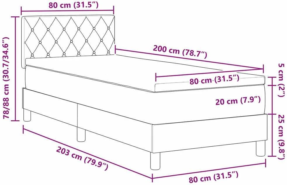 Kiemas lova su čiužiniu Tamsiai žalia 80 x 200 cm Aksomas