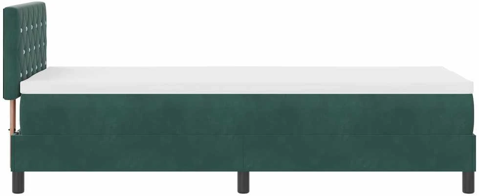 Kiemas lova su čiužiniu Tamsiai žalia 80 x 200 cm Aksomas