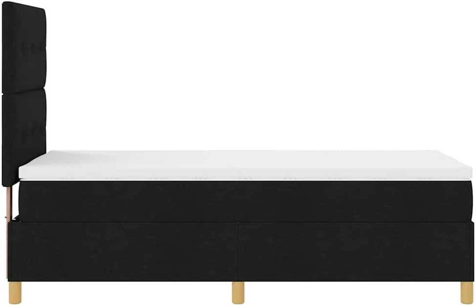 LED Čiužinio Lova su galvūgalio Juoda 80 x 200 cm audinys