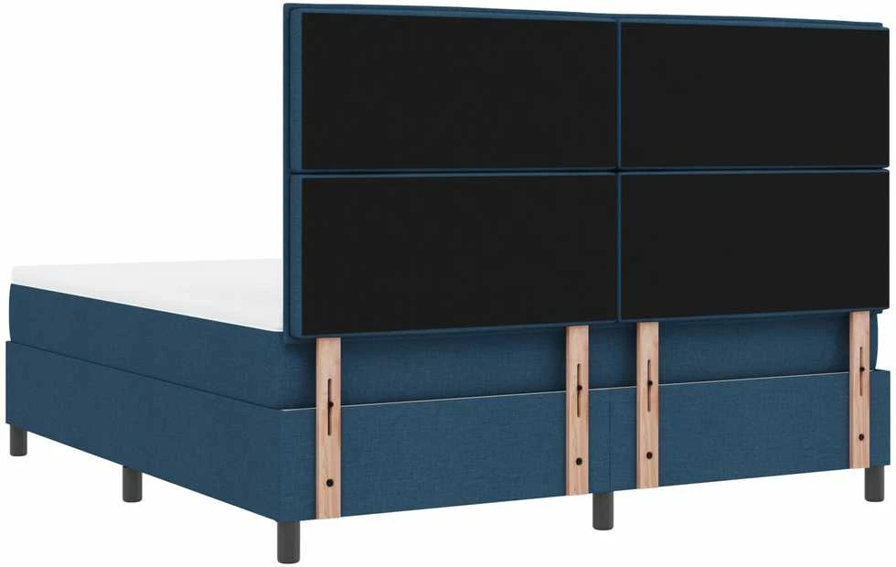 Kiemas lova su čiužiniu su LED Mėlyna 180 x 200 cm audinys