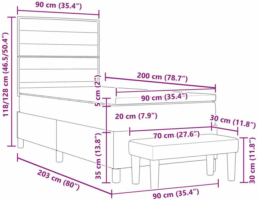 Kiemas lova su galvūgalio Mėlyna 90 x 200 cm audinys