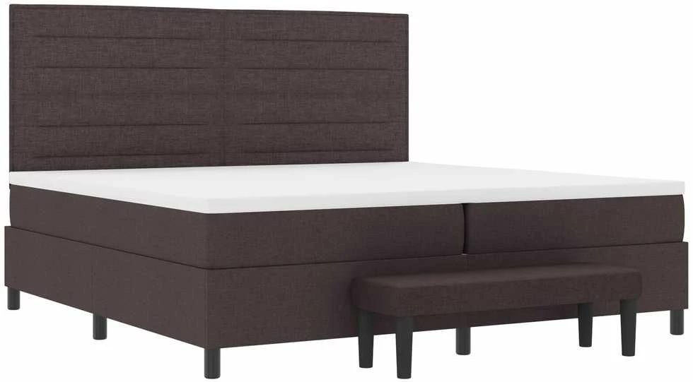 Kiemas lova su čiužiniu Tamsiai rudas 200 x 200 cm audinys