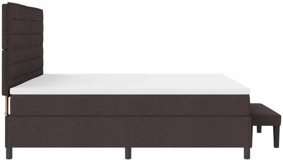 Kiemas lova su čiužiniu Tamsiai rudas 200 x 200 cm audinys