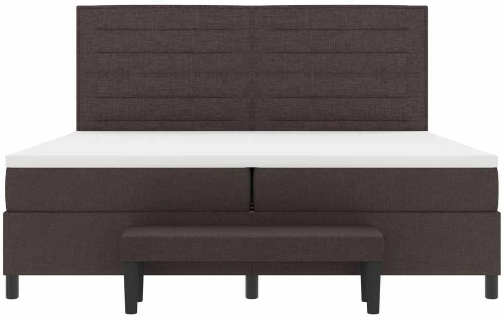 Kiemas lova su čiužiniu Tamsiai rudas 200 x 200 cm audinys