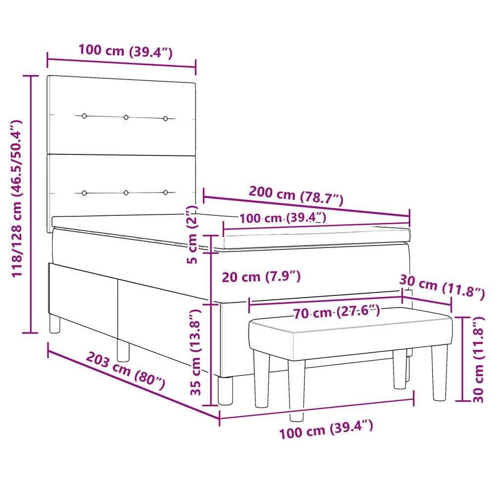 Kiemas lova su galvūgalio Mėlyna 100 x 200 cm audinys