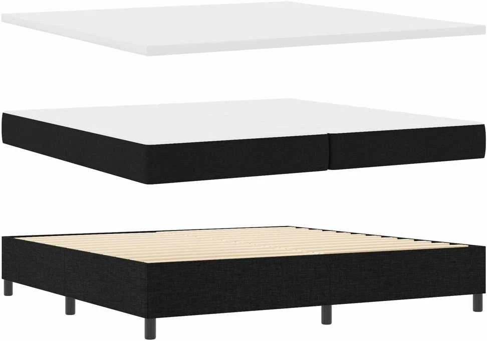 Kiemas lova su galvūgalio Juoda 200 x 200 cm audinys