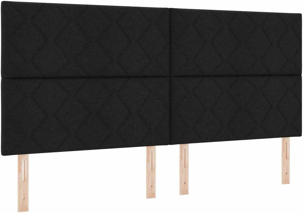 Kiemas lova su galvūgalio Juoda 200 x 200 cm audinys