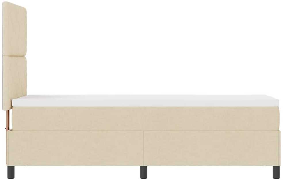 Kiemas lova su čiužiniu su LED Kreminė 80 x 200 cm audinys