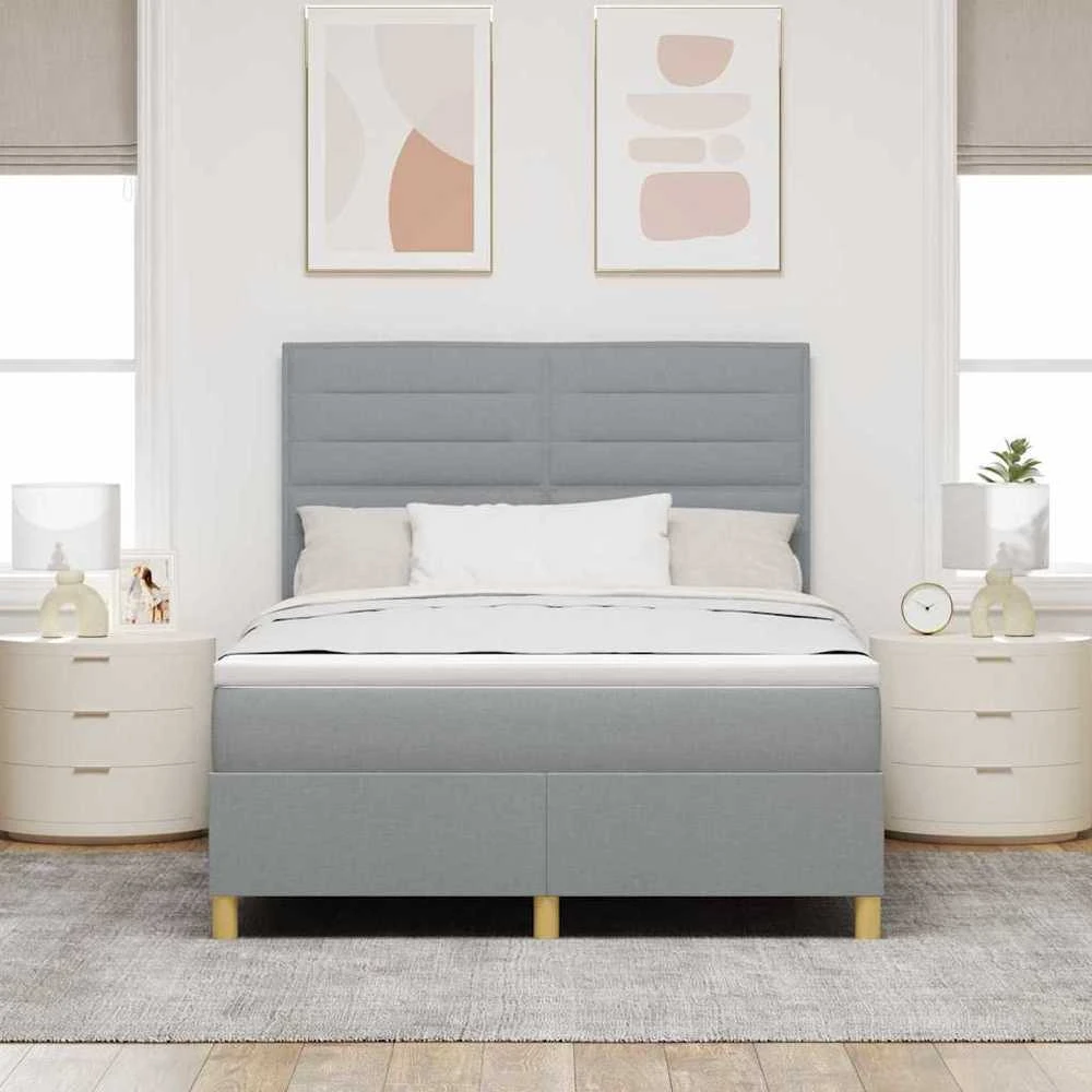 LED Čiužinio Lova Šviesiai pilka 140 x 200 cm audinys