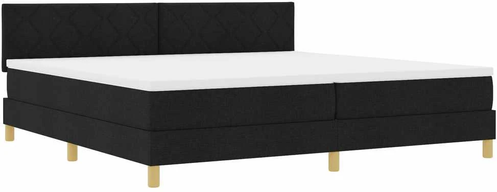 Kiemas lova su pagalve su galvūgalio Juoda 200 x 200 cm audinys