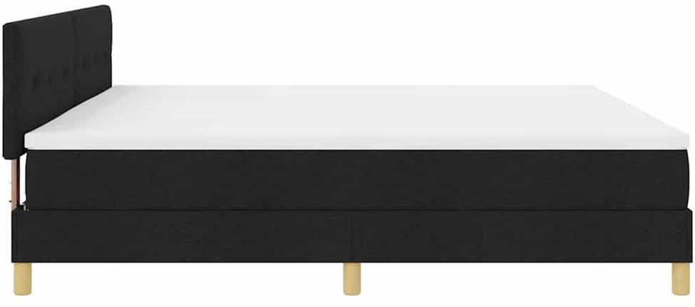 LED Čiužinio Lova su galvūgalio Juodas 200 x 200 cm audinys