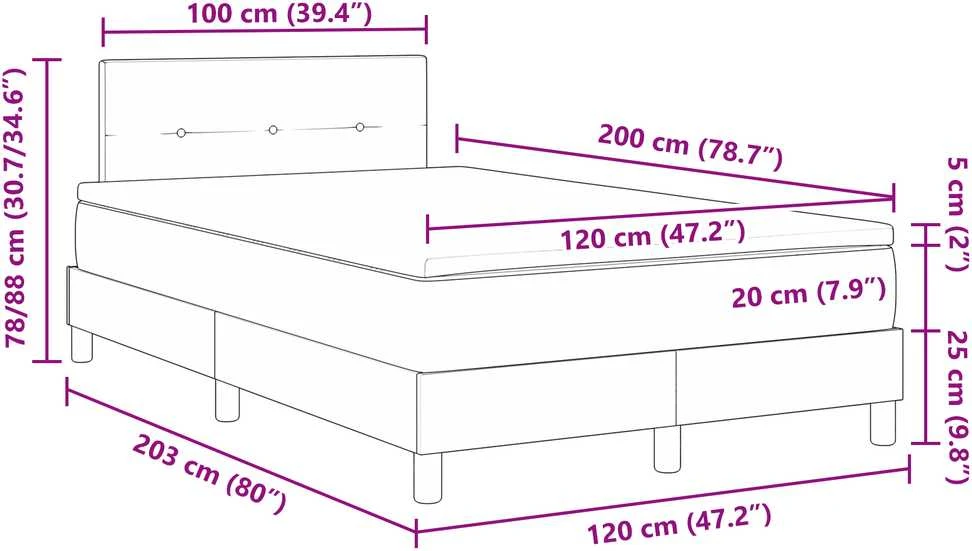 Kiemas lova su pagalve Mėlyna 120 x 200 cm audinys